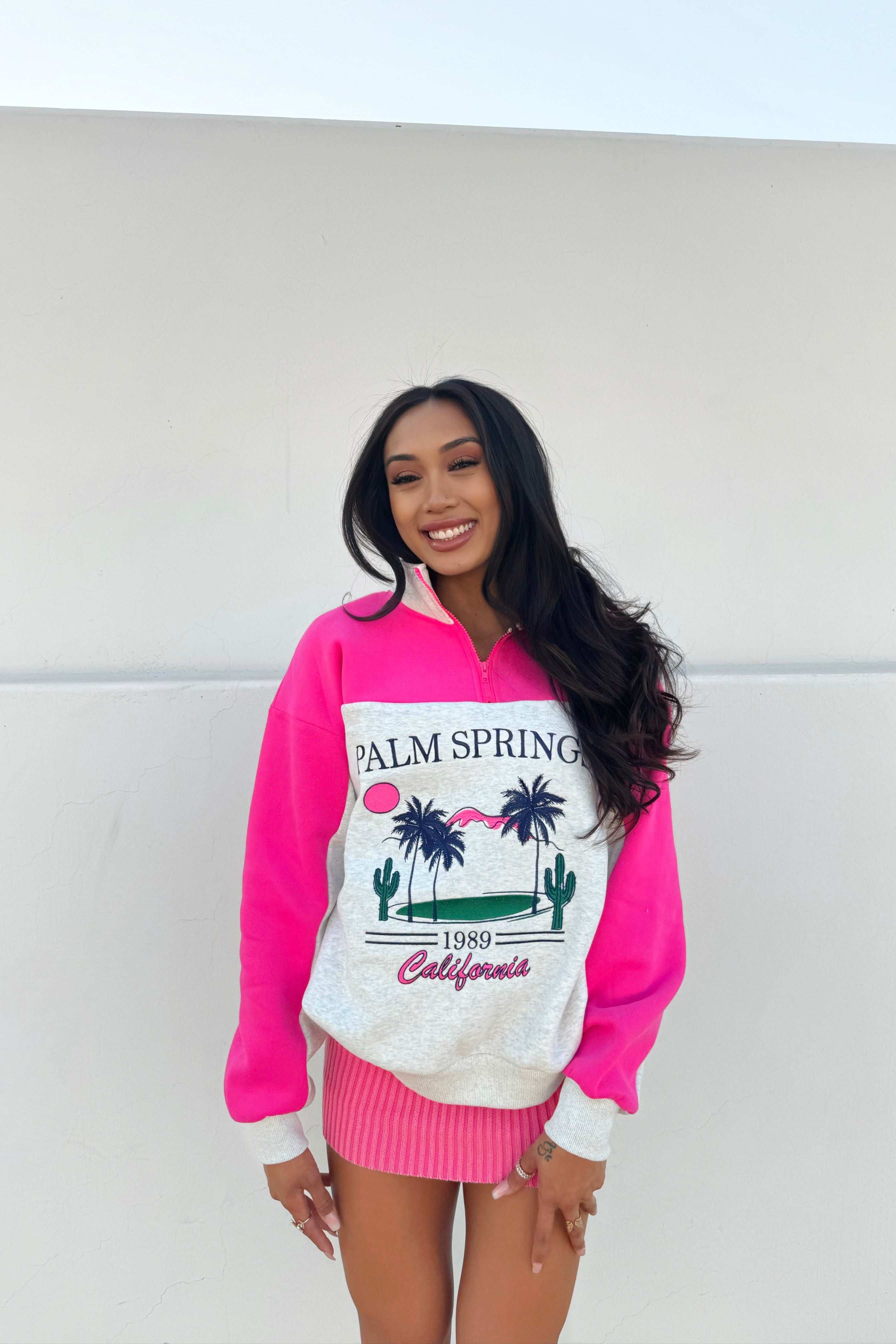 Pink Palm Springs Sweatshirt