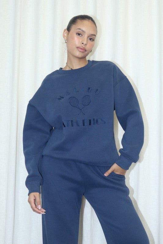 Navy Malibu Athletics Sweater