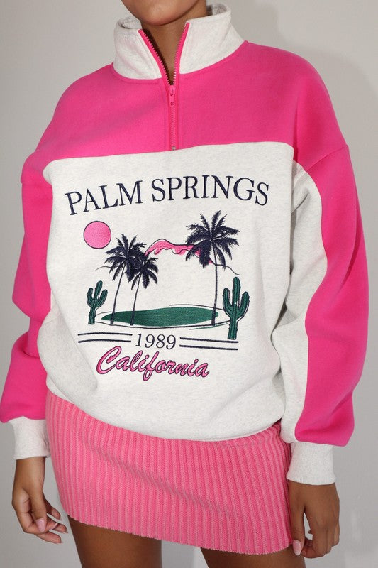 Pink Palm Springs Sweatshirt