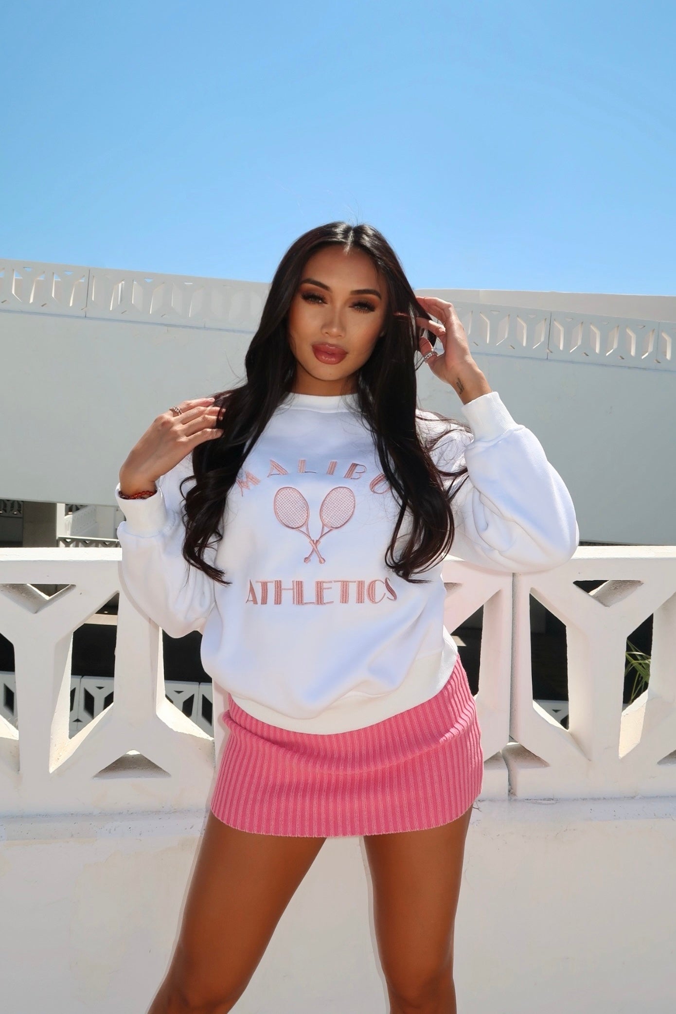White Malibu Athletics Sweater