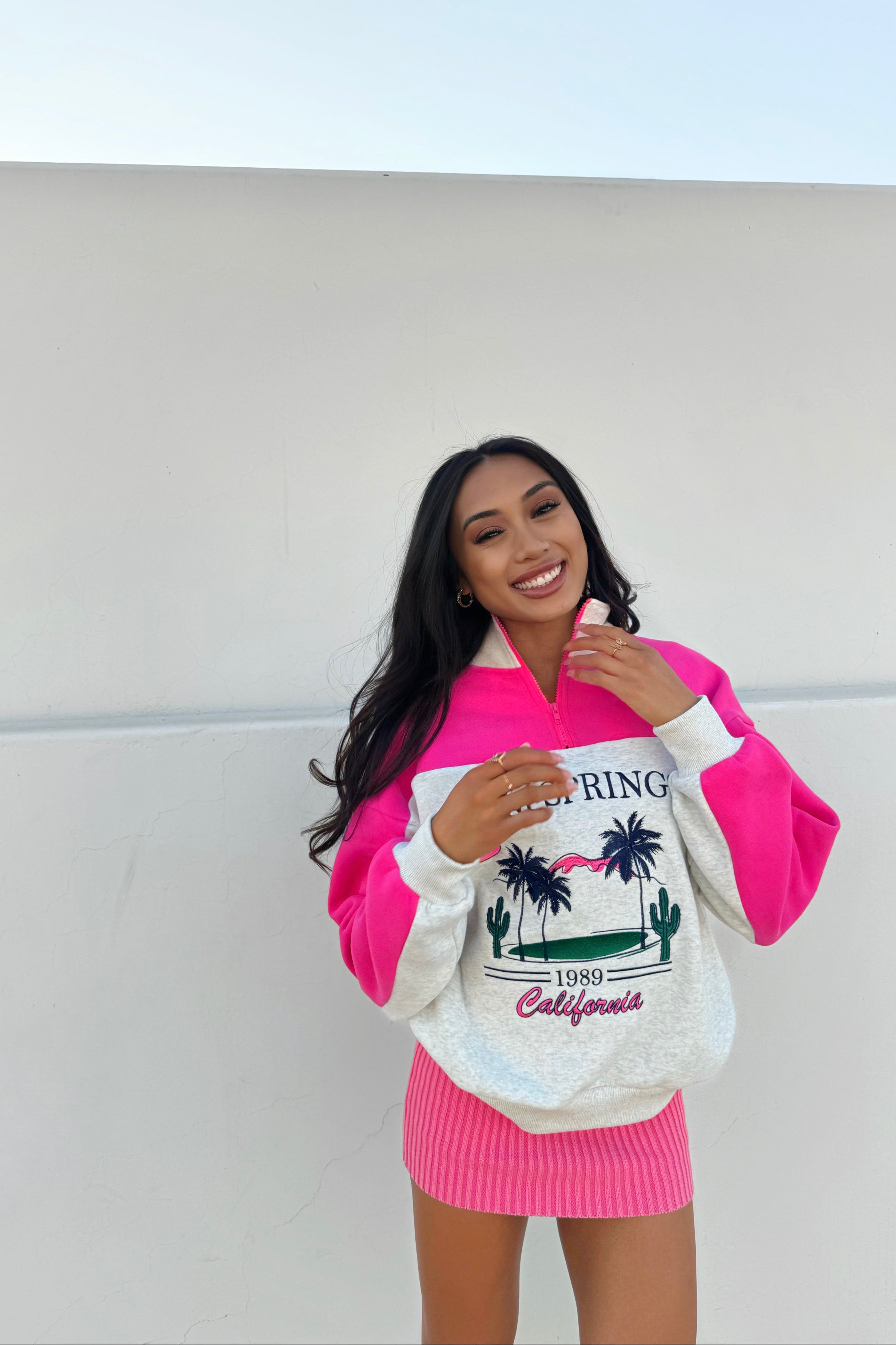 Pink Palm Springs Sweatshirt