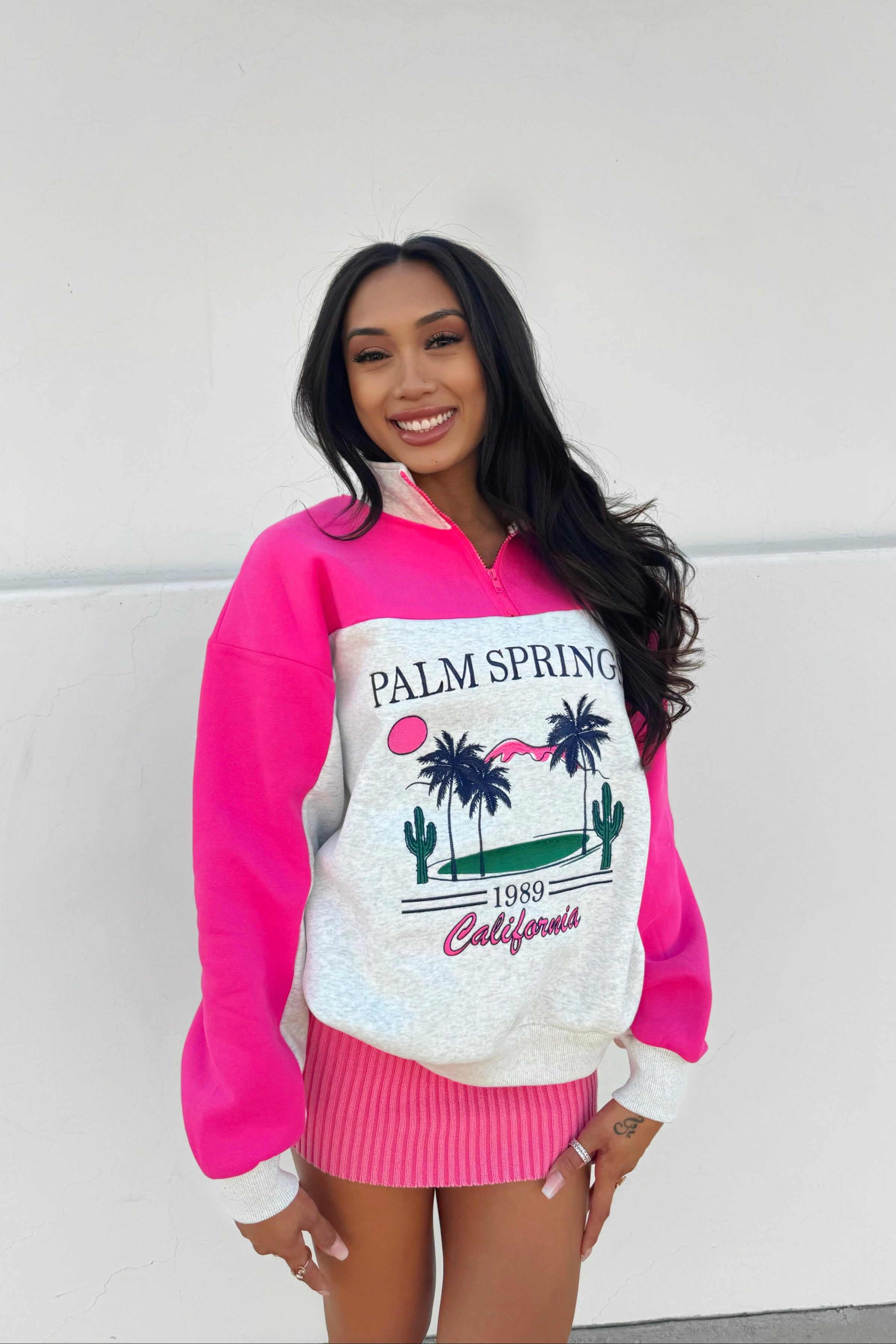 Pink Palm Springs Sweatshirt