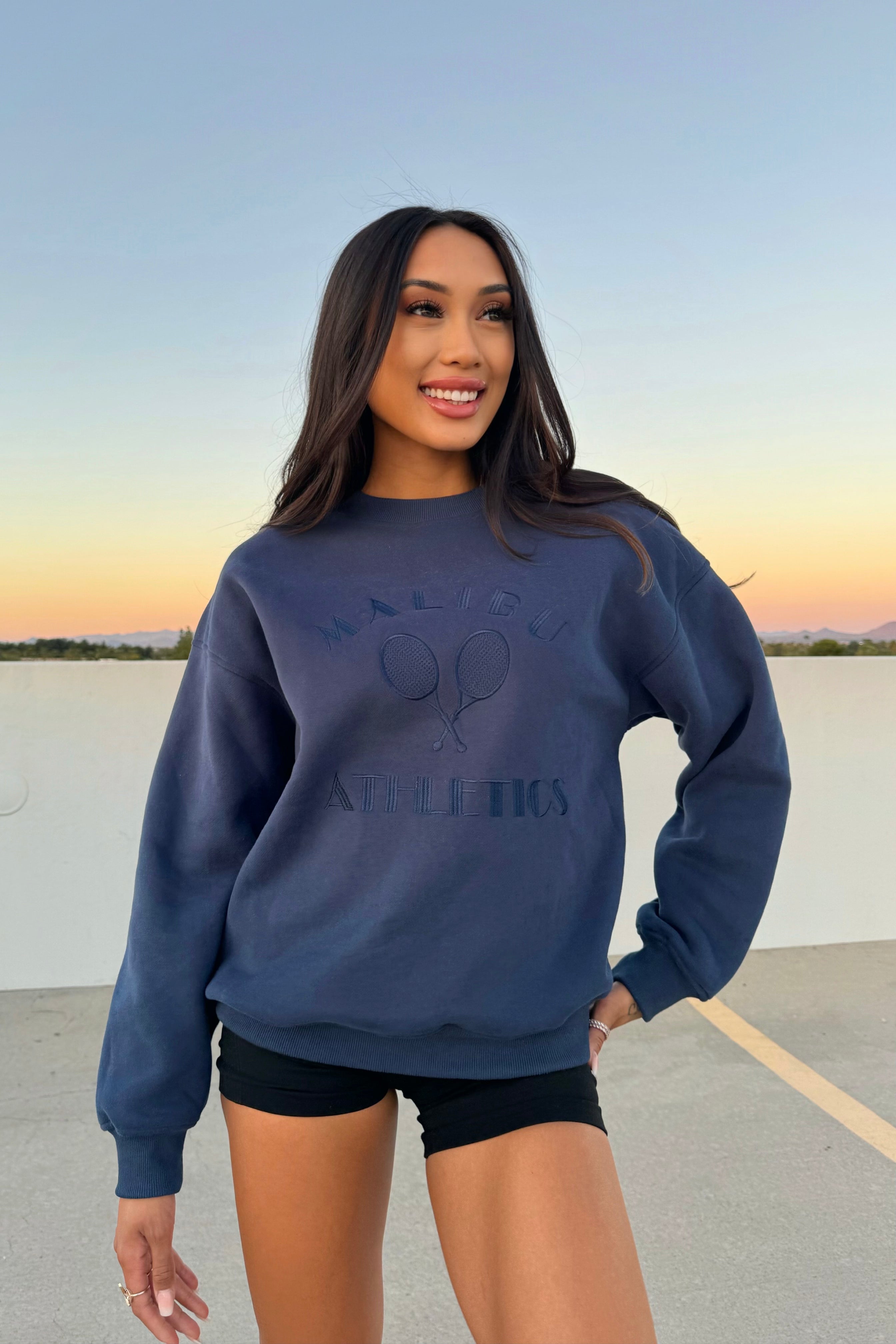 Navy Malibu Athletics Sweater
