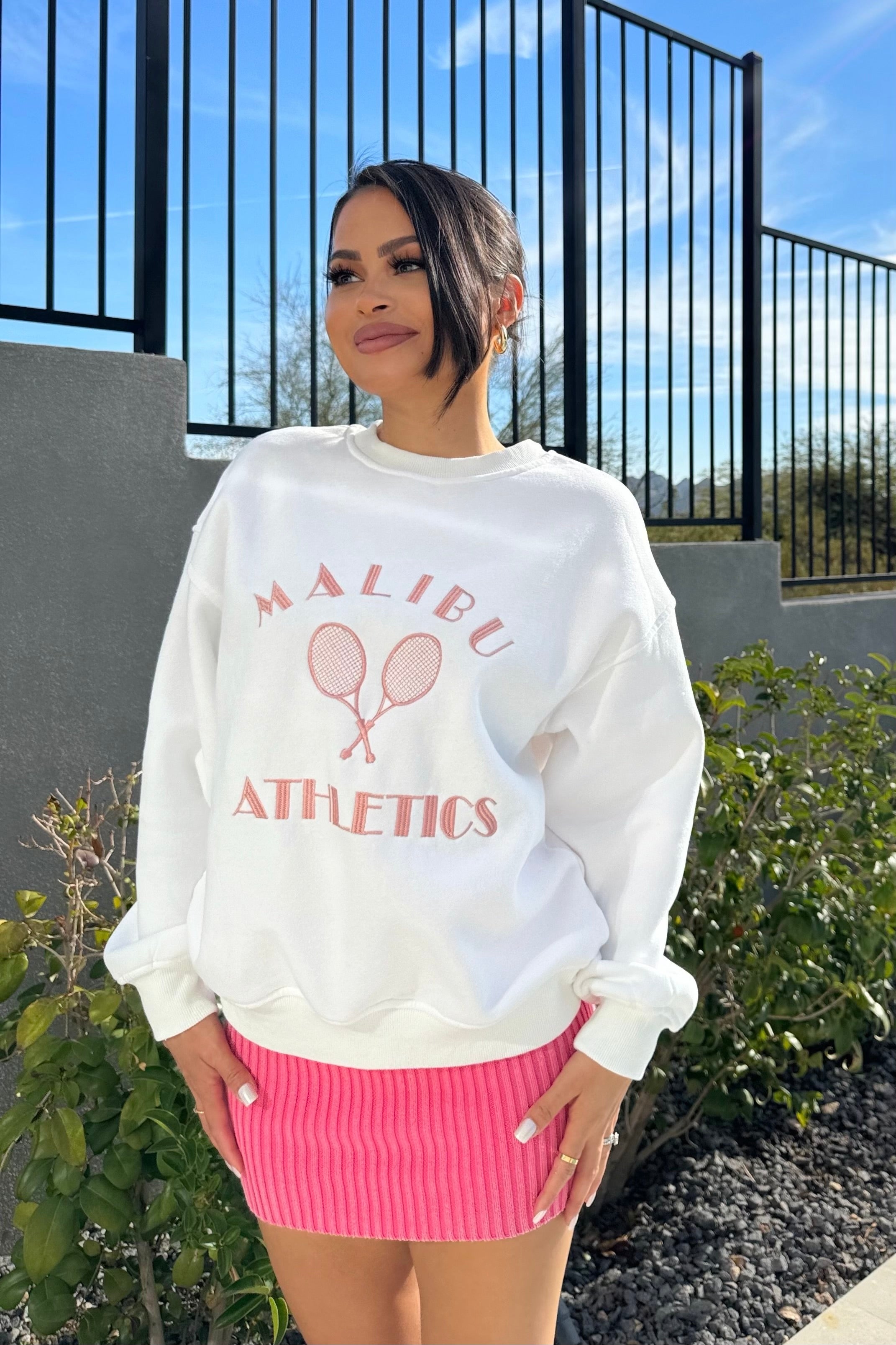 White Malibu Athletics Sweater