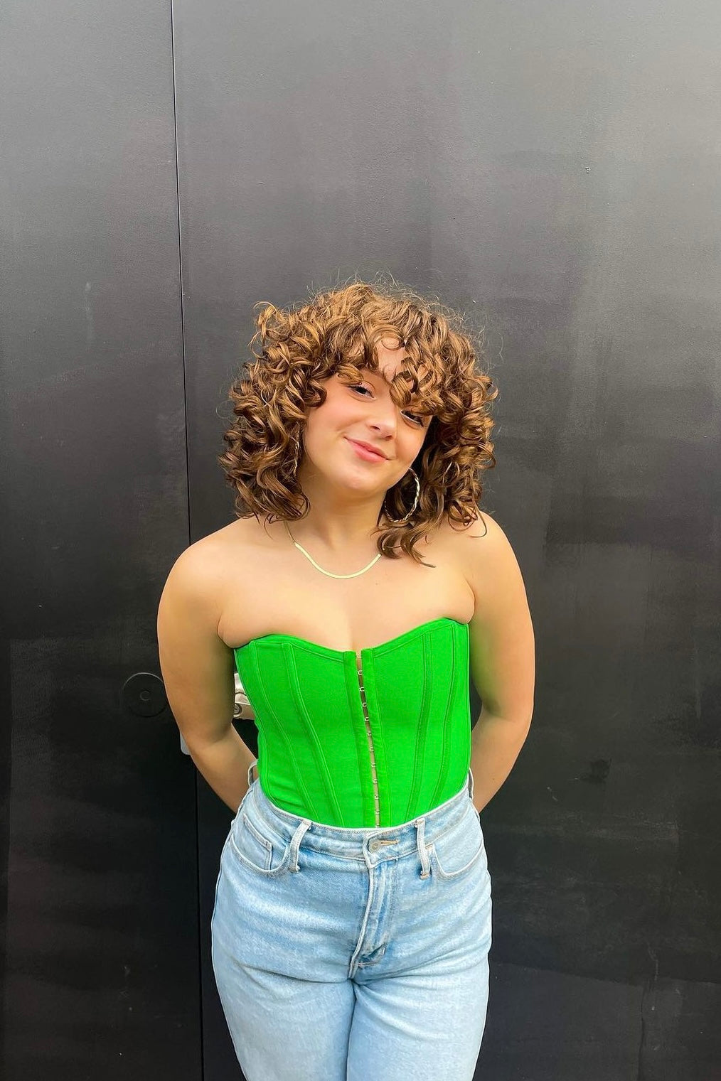 Money Tree Green Corset Top