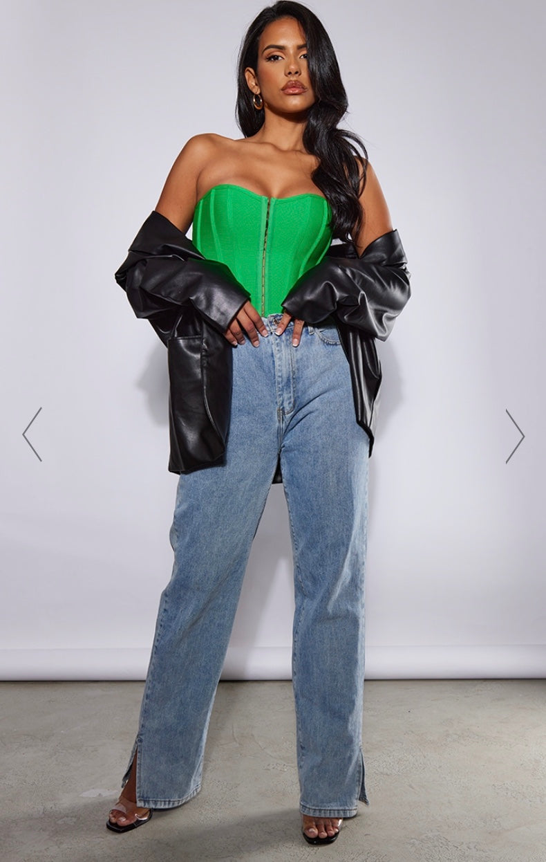 Money Tree Green Corset Top