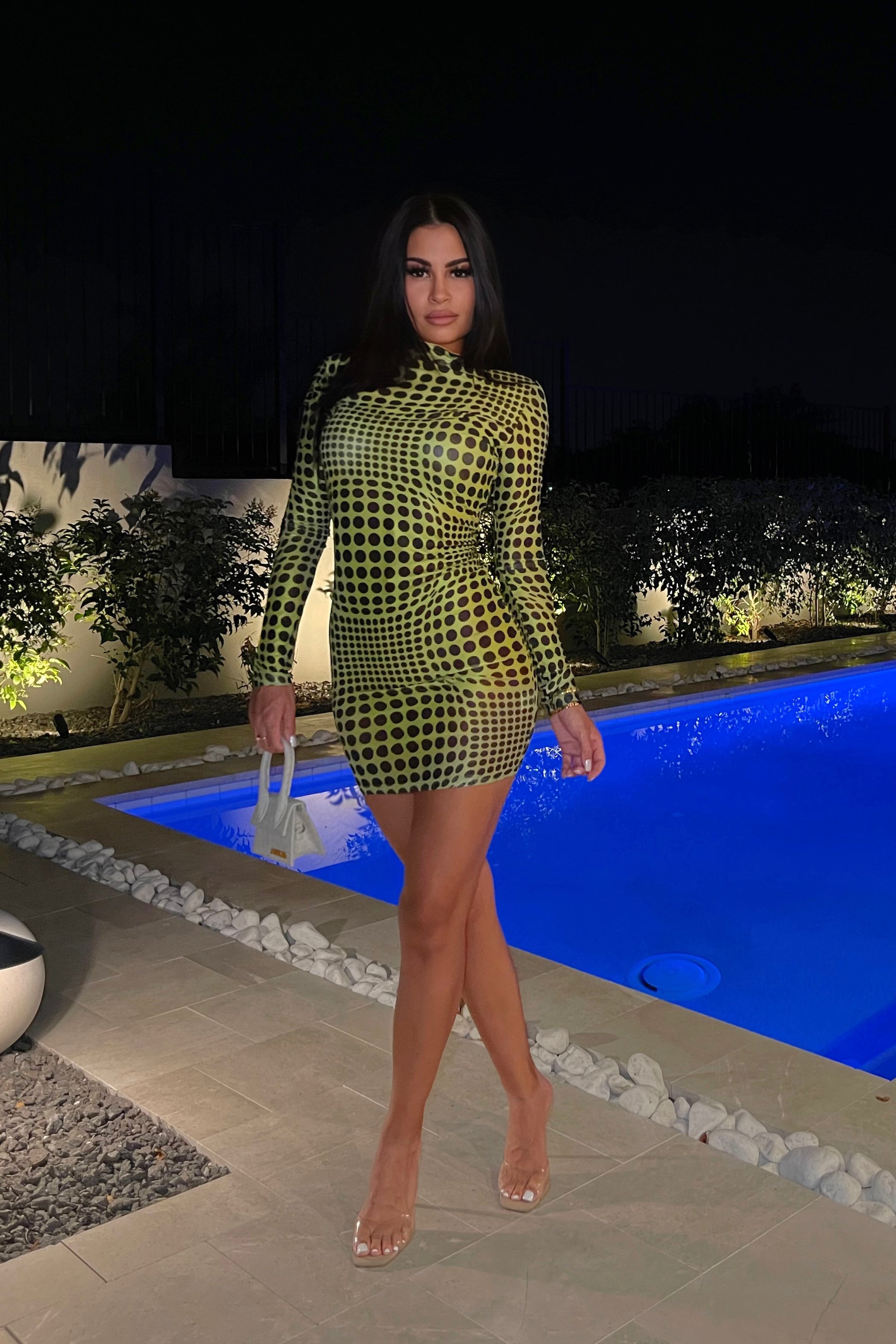 Bodied Illusion Mesh Mini Dress