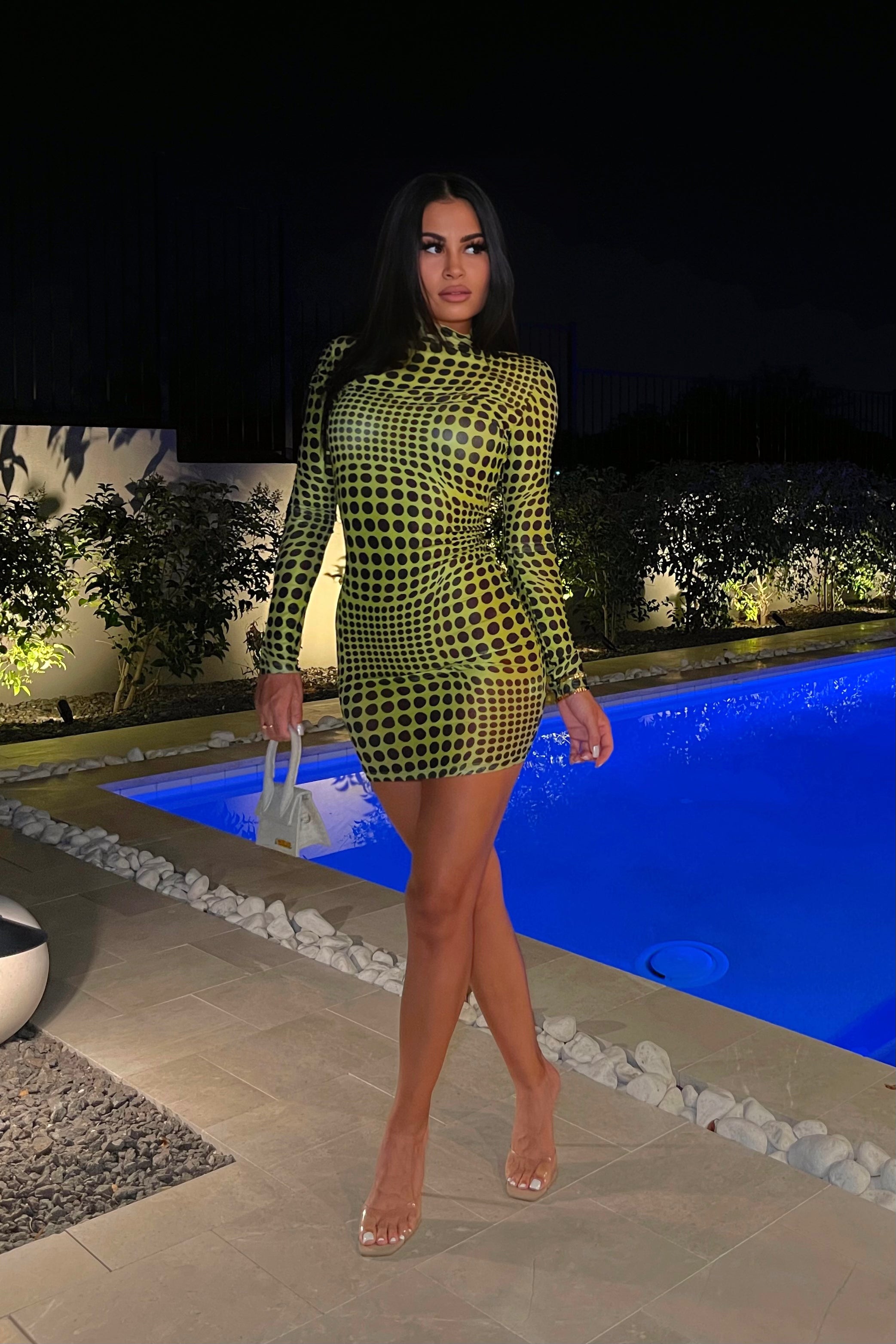 Bodied Illusion Mesh Mini Dress
