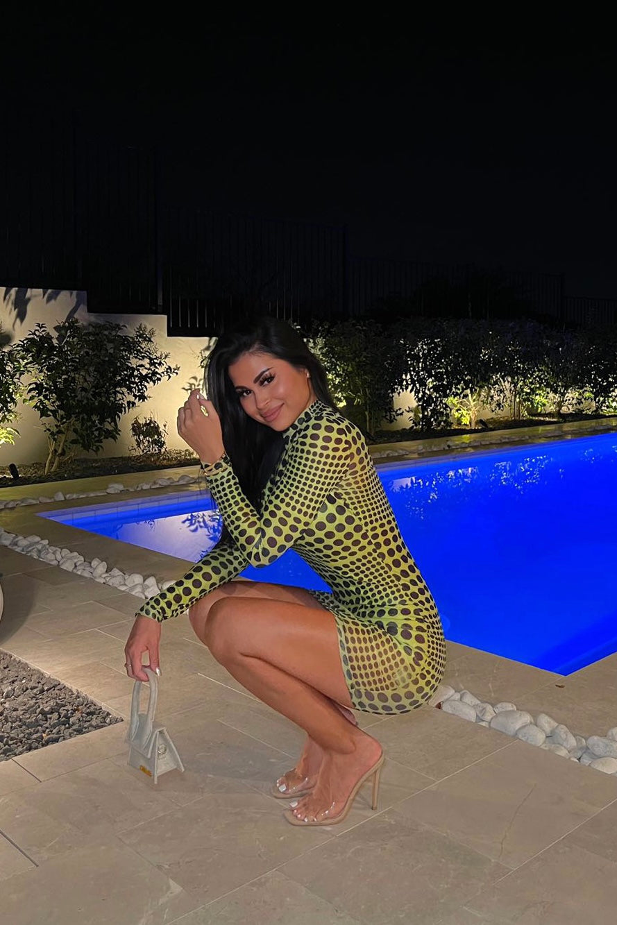 Bodied Illusion Mesh Mini Dress