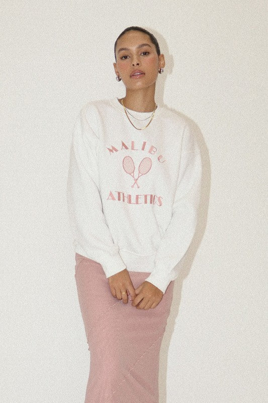 White Malibu Athletics Sweater