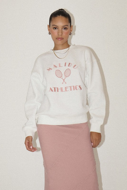 White Malibu Athletics Sweater