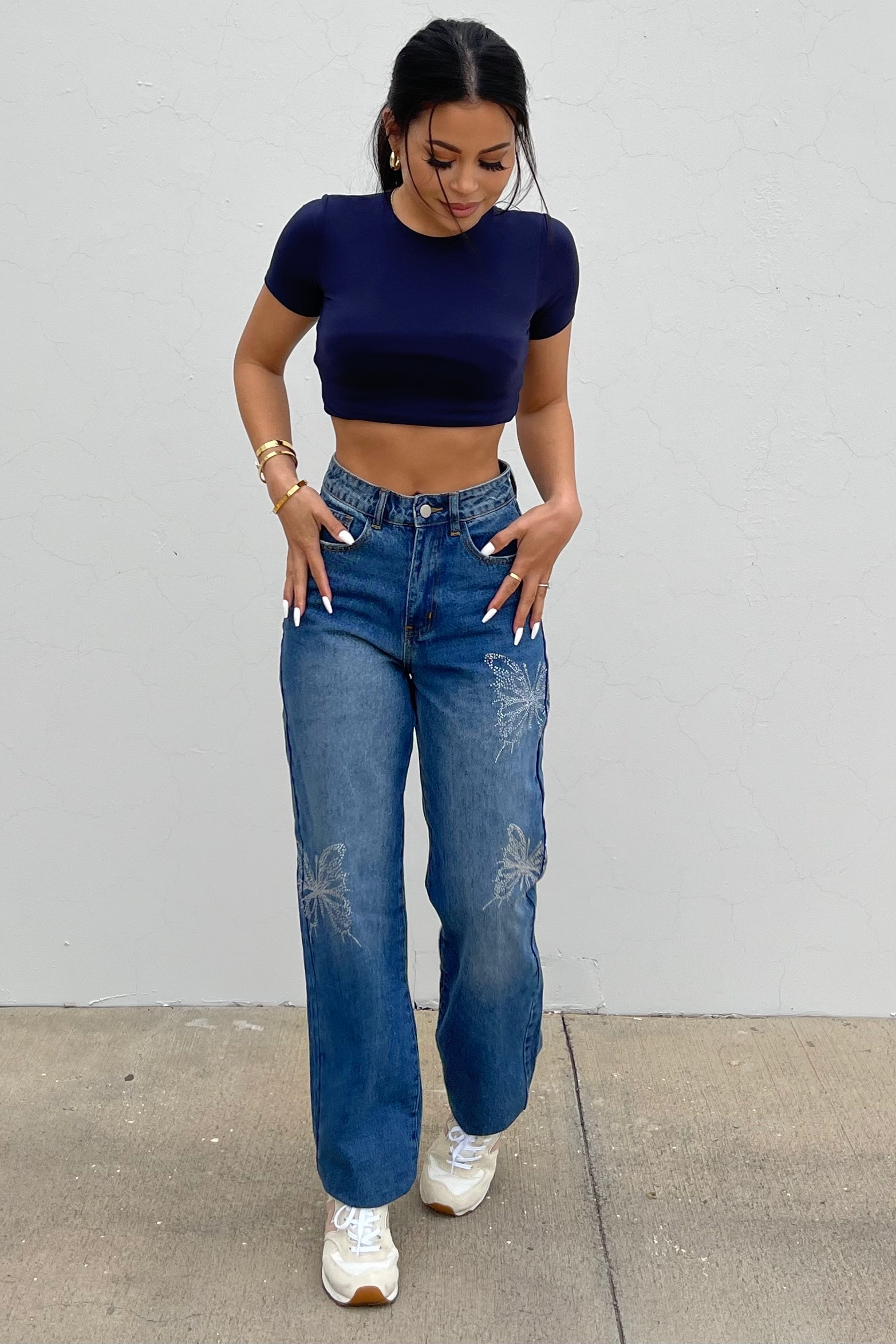 Classic Short Sleeve Top - Navy Blue