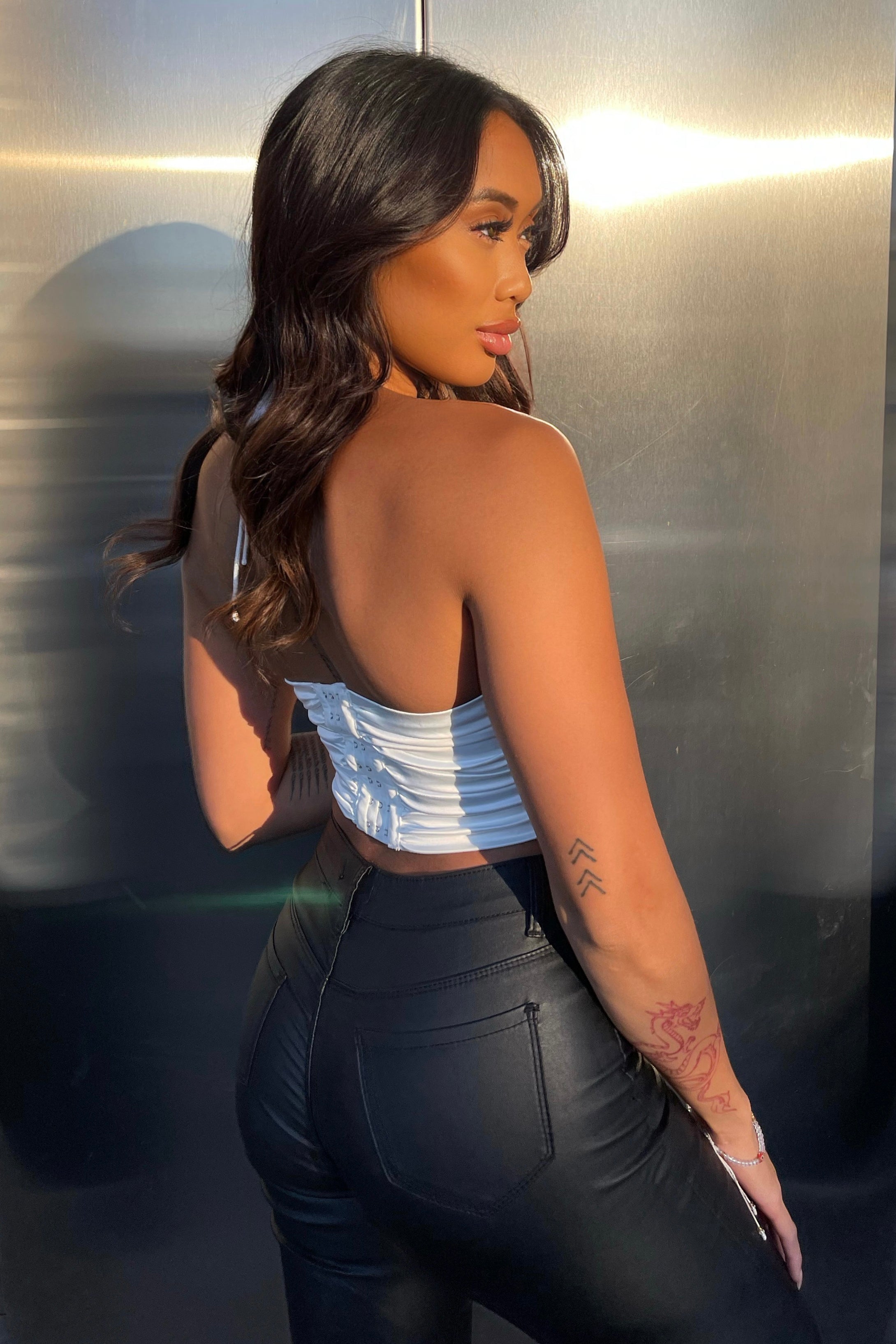 Y2K Fashion, Pinterest Fashion, Outfit of the day, music festival outfit ideas, viral fashion ideas, 2023 trending fashion looks, clubwear, white top, heart top