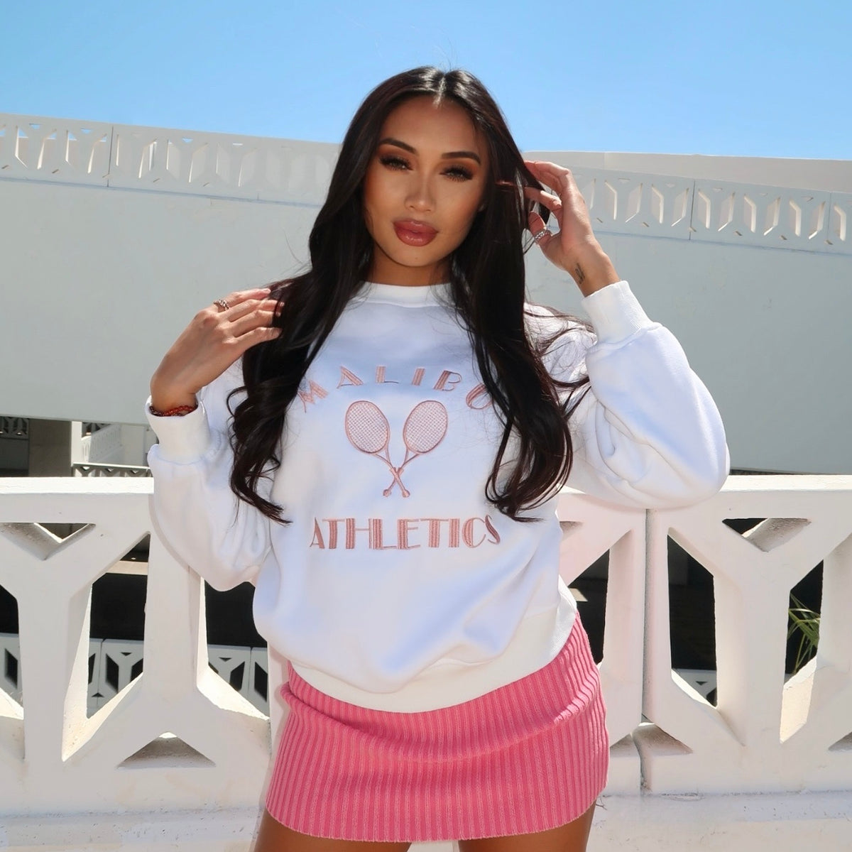 White Malibu Athletics Sweater