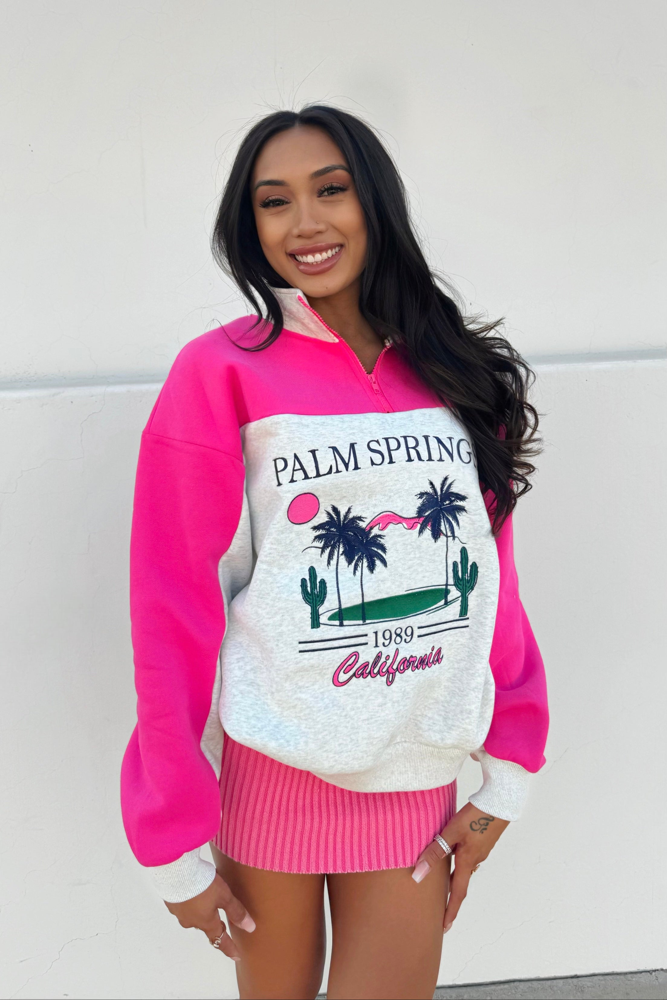 Pink Palm Springs Sweatshirt